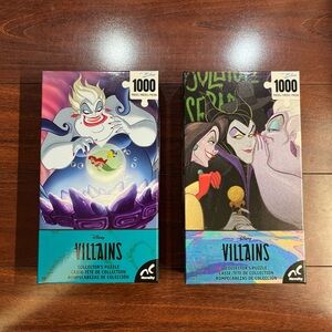 Disney Villains Ursula Cruella Maleficent 1000 Piece Collectors Puzzles Sealed